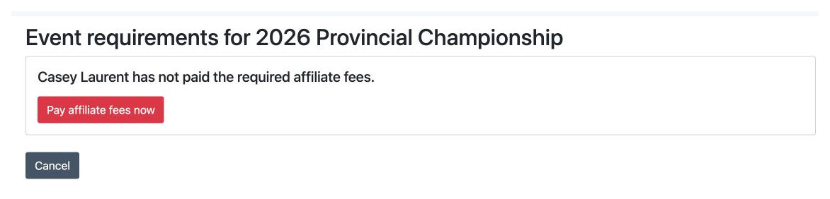 Pay missing affiliate fees