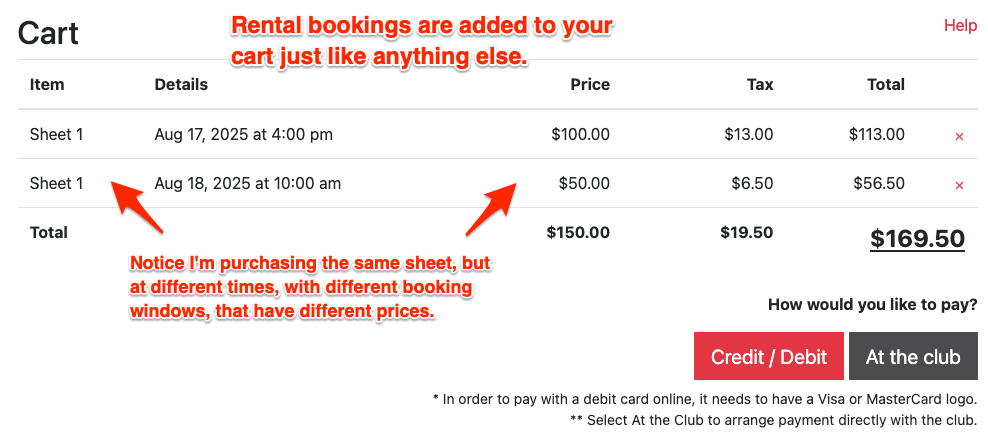 Booking Cart